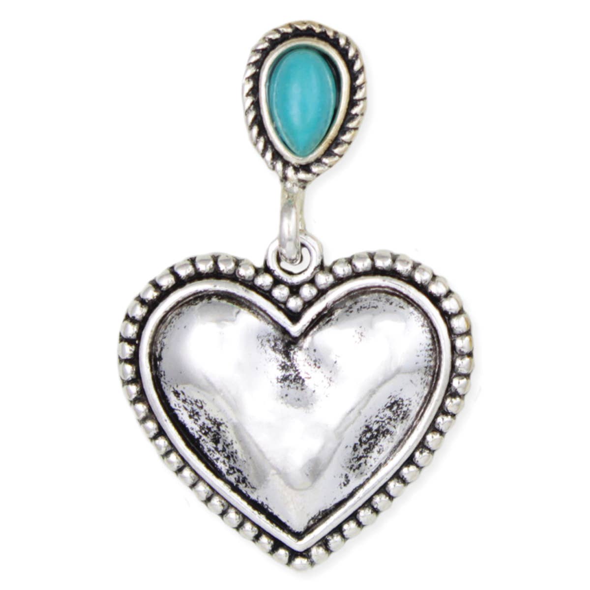 Southwest Love Silver Heart Post Earrings