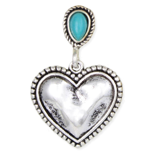 Southwest Love Silver Heart Post Earrings