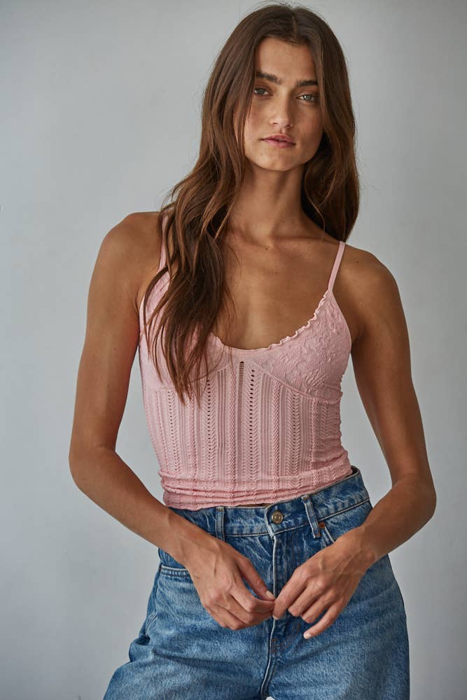 Knit Seamless Jacquard Pattern Top