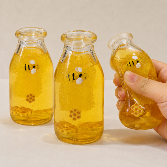 Honey Bee Bottle Squishy Toy | Slow Rising Stress Relief Toy