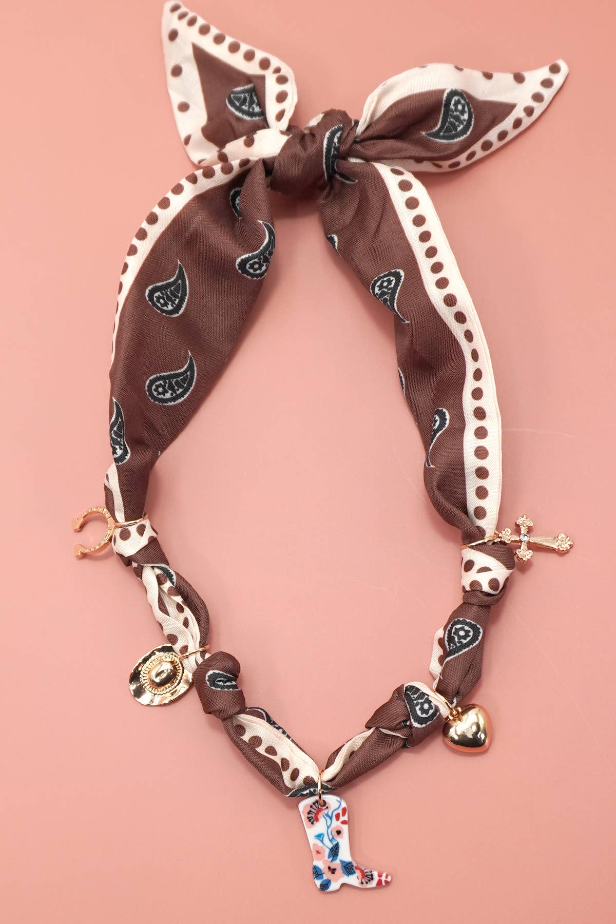 Bohemian Western Scarf Charm Necklace