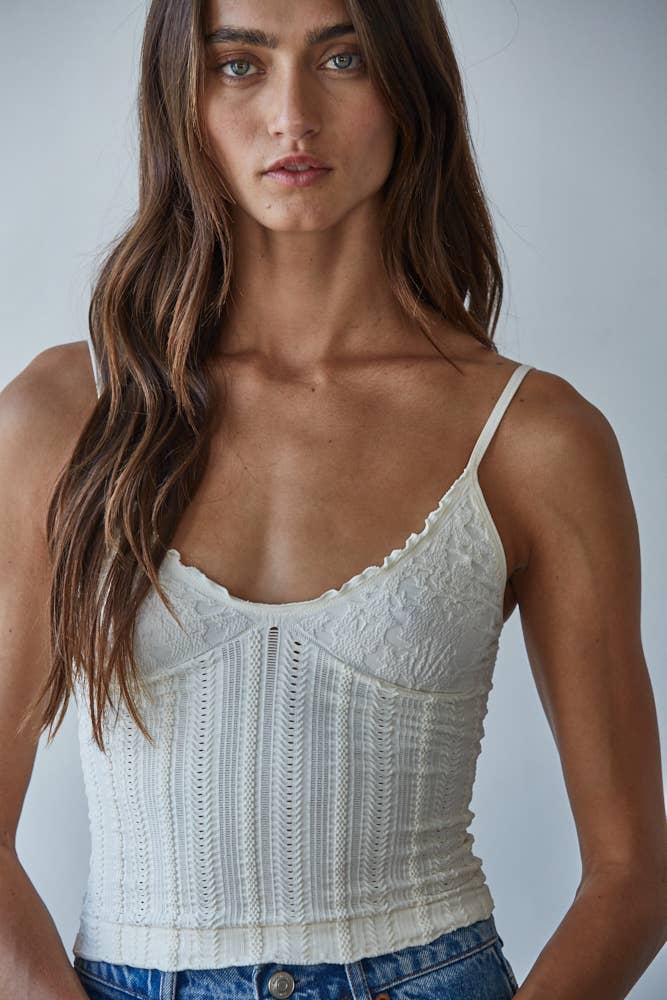 Knit Seamless Jacquard Pattern Top