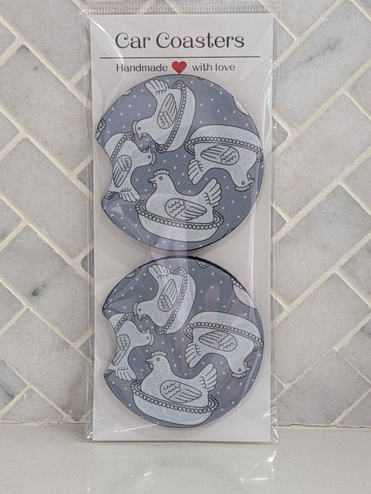 Nesting Hens Car Coasters