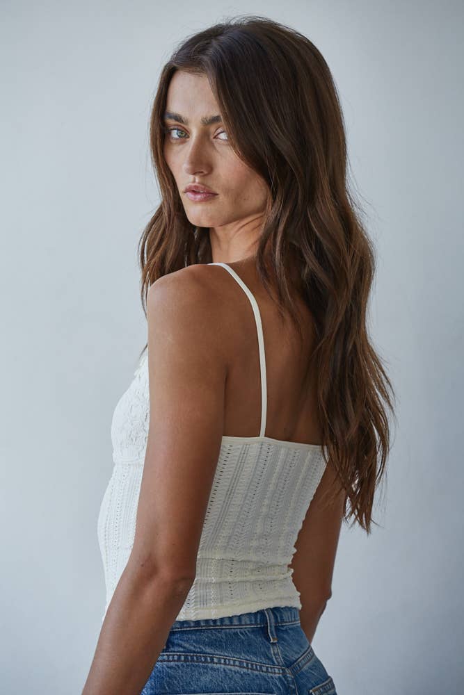 Knit Seamless Jacquard Pattern Top