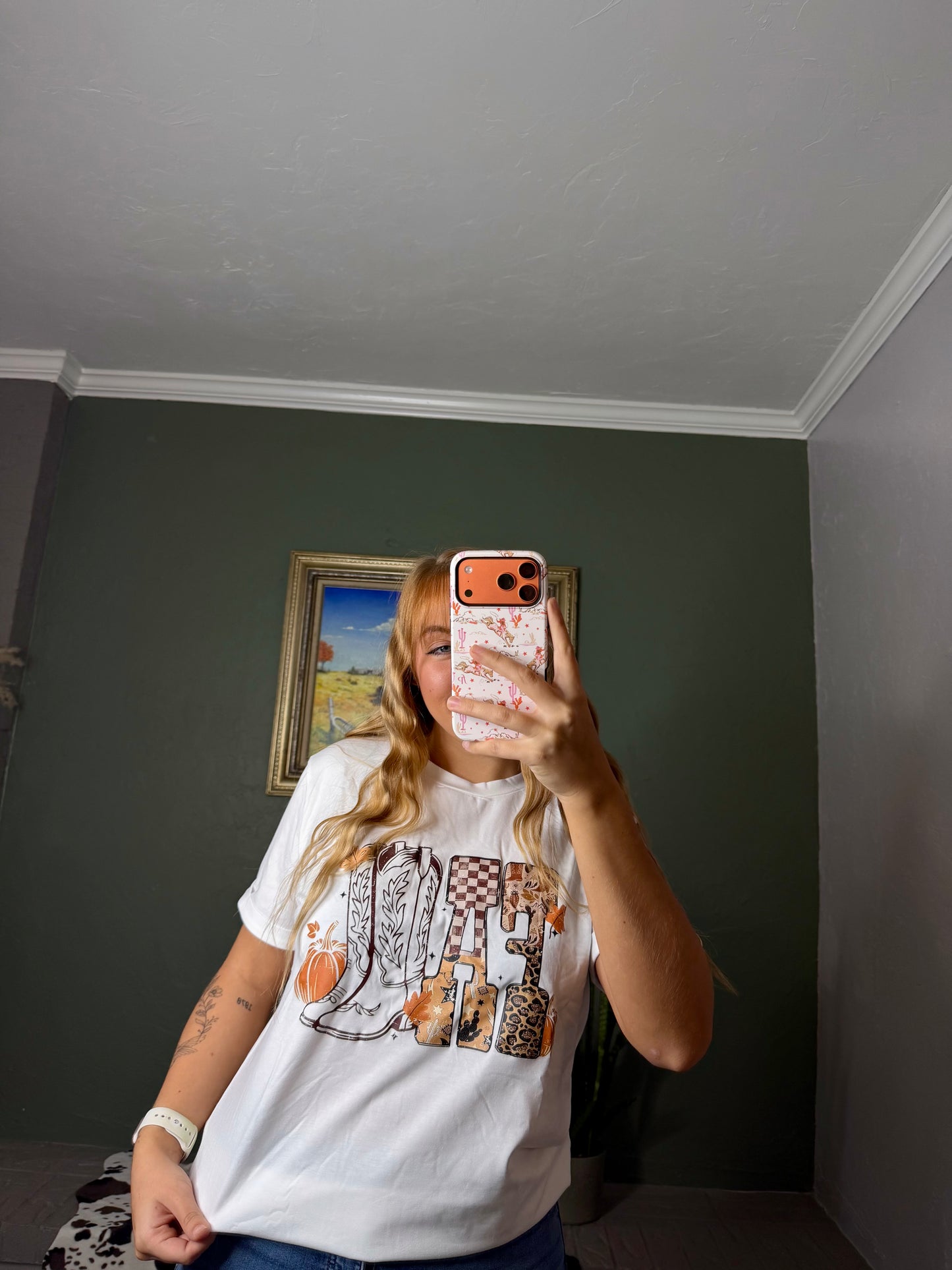 FALL Letter Print Western Thanksgiving Graphic Tee | S-3XL