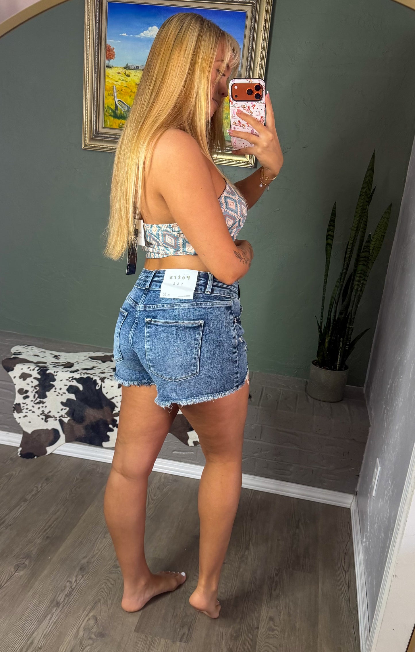 Multi Aztec Printed Strapless Bandana Corset Top