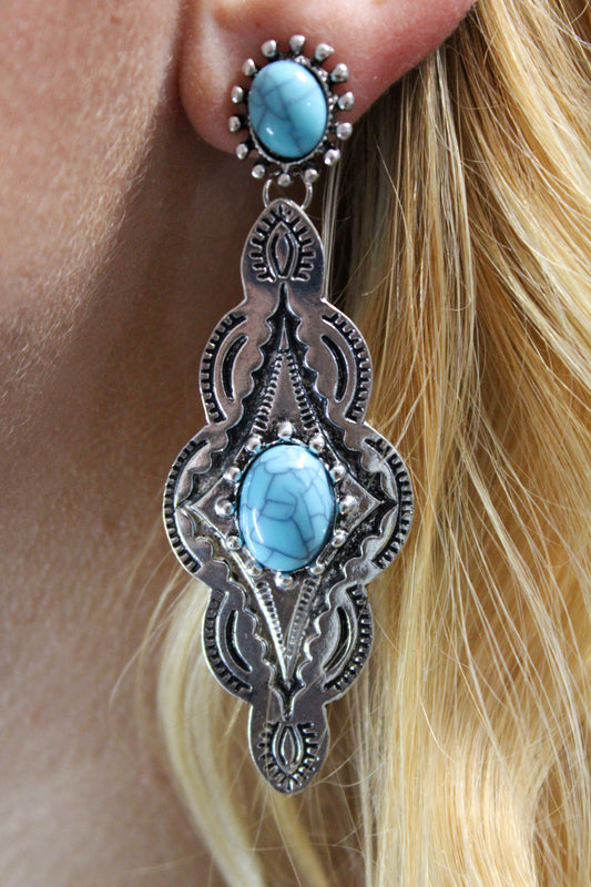 Turquoise western earrings