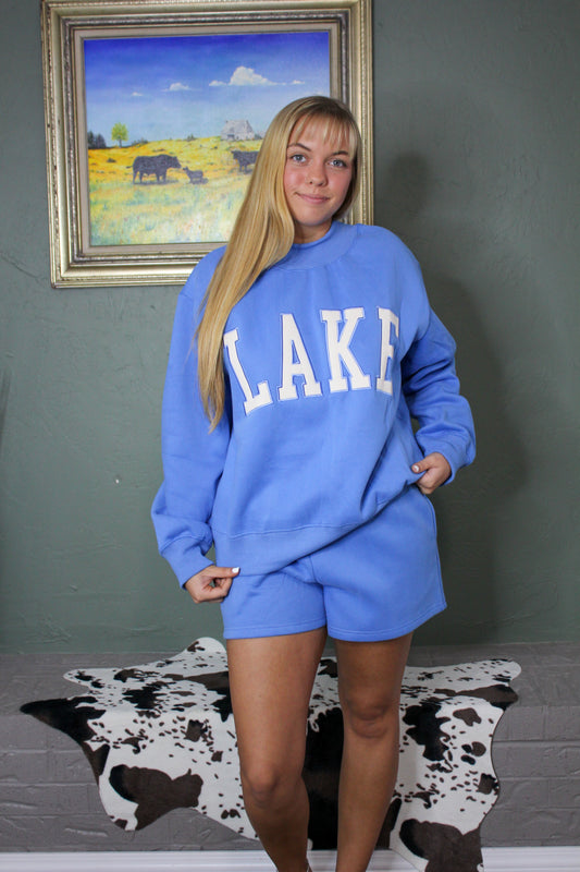 LAKE Embroidered Mockneck/Shorts Set