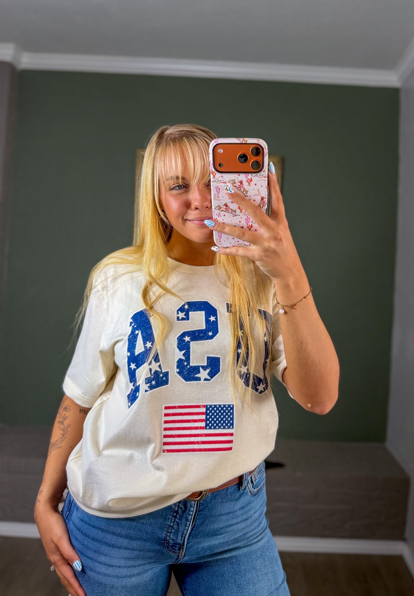 America Star Flag Graphic T-Shirt