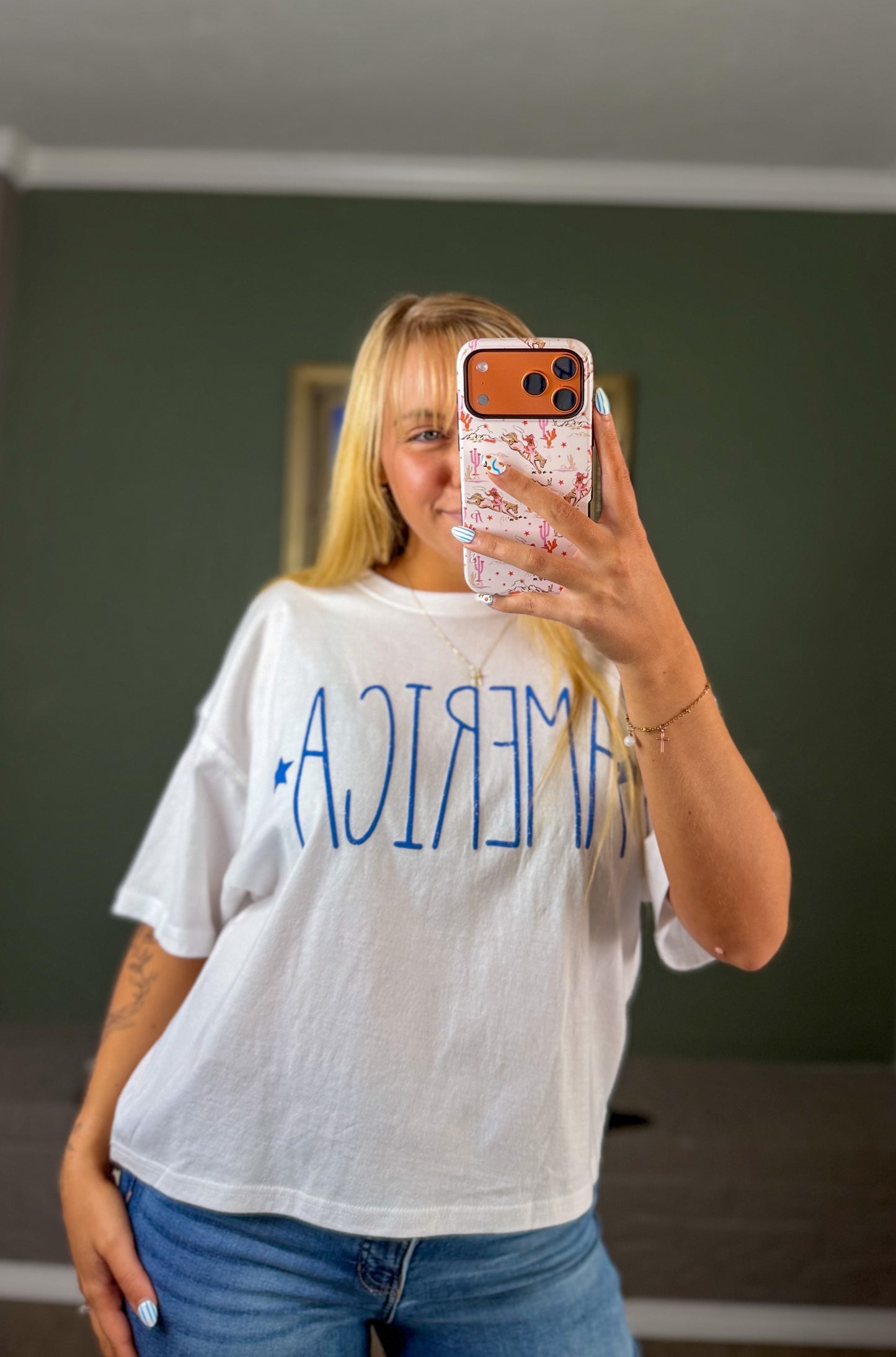 America Stars Crop Top