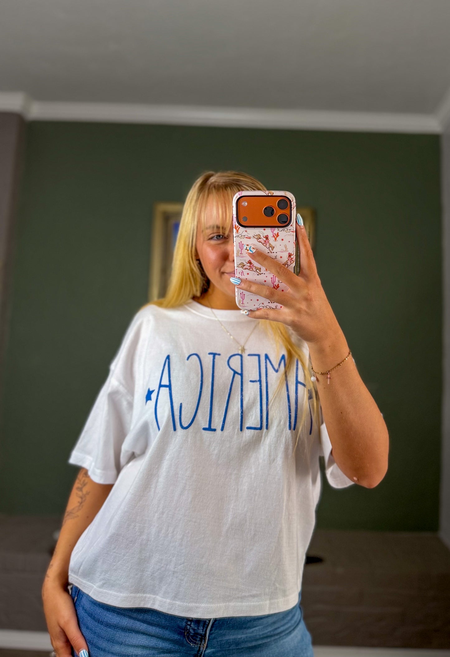 America Stars Crop Top