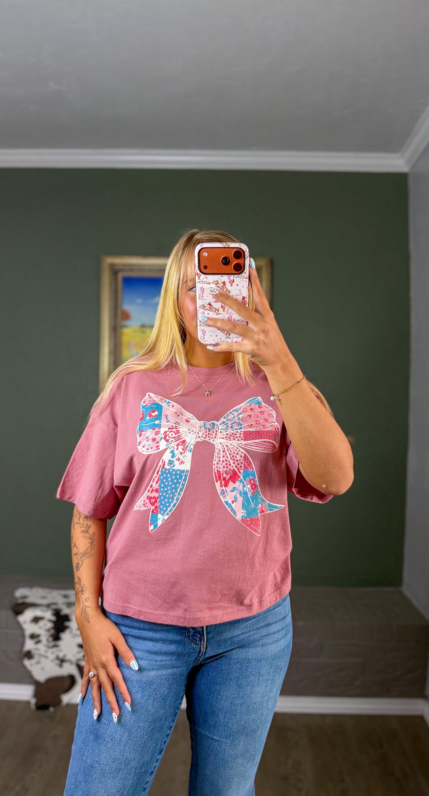 Quilted Bow Crop Top