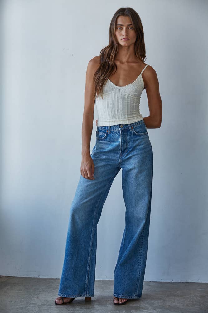 Knit Seamless Jacquard Pattern Top