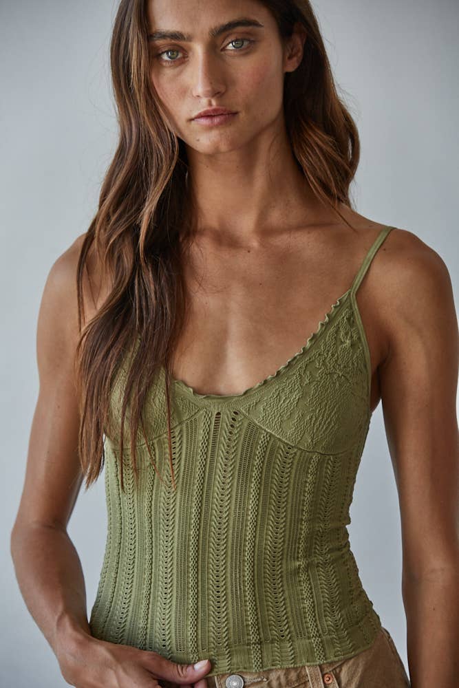 Knit Seamless Jacquard Pattern Top